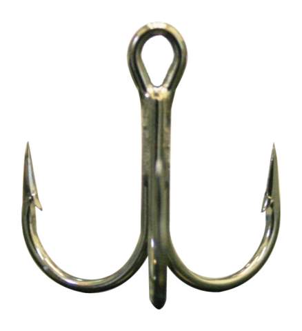 VMC 9651 Round Bend Treble Short Shank 1X Hook #6 - Nickel (1000
