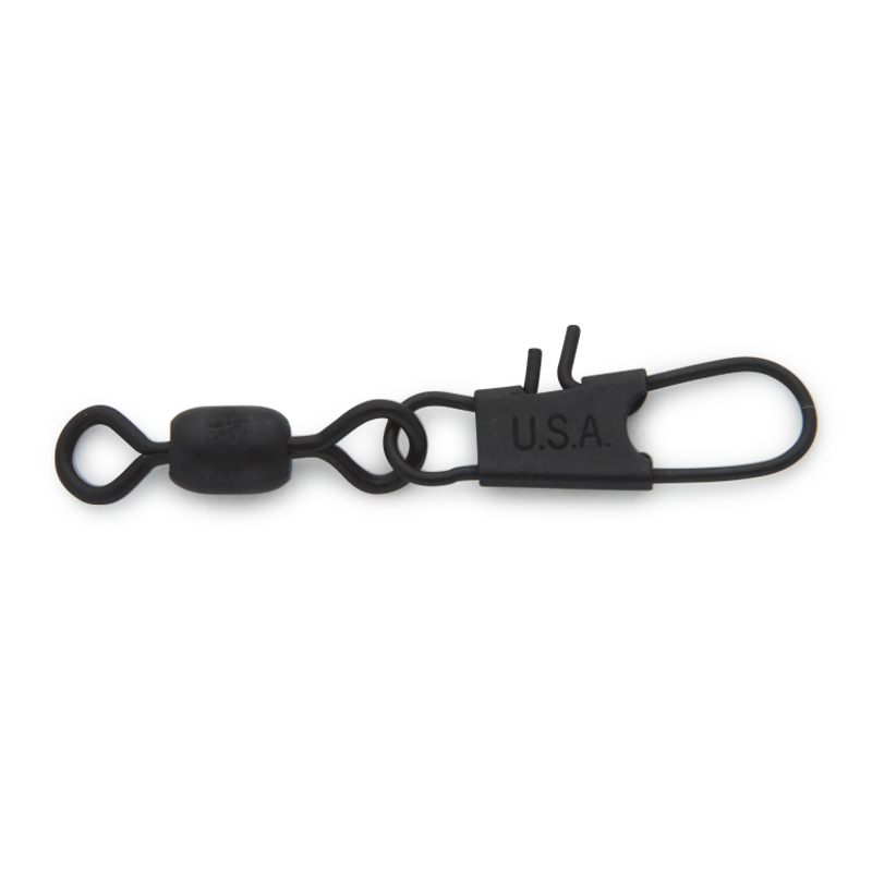 Rosco Crane Interlock Snap Swivel #7 - Black (25 Pack) - Precision Fishing