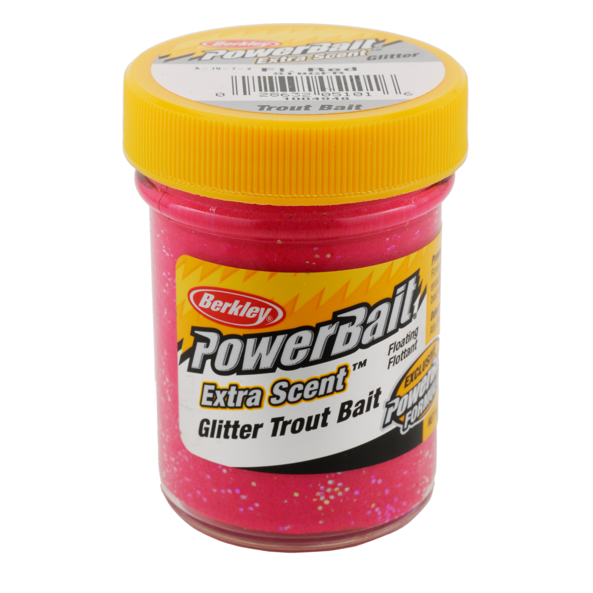 Berkley PowerBait Glitter Trout Bait - Fluorescent Red (1.8 oz. Jar) -  Precision Fishing