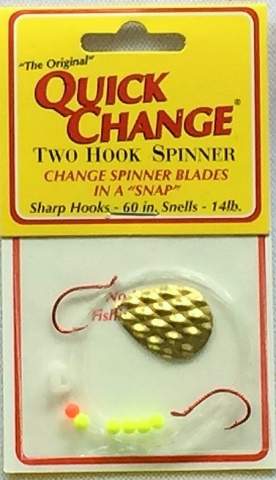 Quick Change Spinner Rig #3 Indiana Rainbow Trout Crystal Blade, Double  Hook - Qty 1 - Precision Fishing