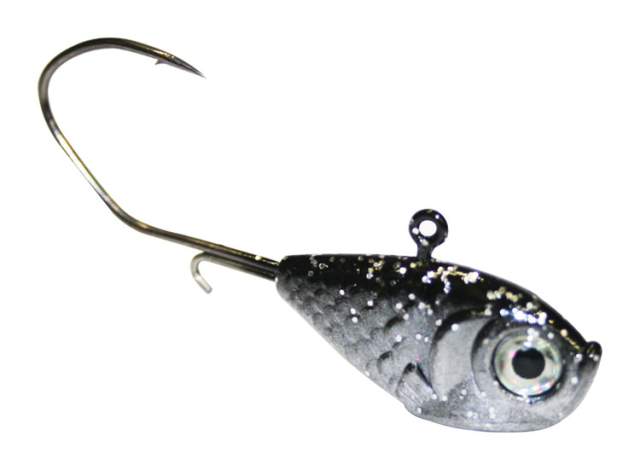 Fish Stalker 2in Slab Tail Panfish Jig - Black Chartreuse Tail