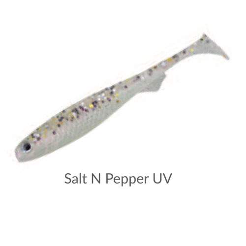 Salmo Slick Shad 3-1/2 - Salt N Pepper UV (5 Pack) - Precision Fishing