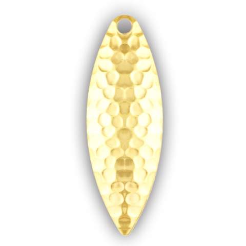 Willowleaf #4 Hammered Gold Plated Spinner Blade - 10 Pack - Precision  Fishing